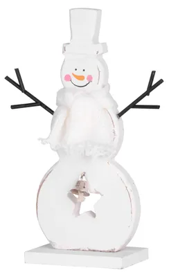 Obrázek produktu pro Dekorace MagicHome Christmas Woodeco, Sněhulák bílý, bal. 2 ks, 10x20 cm