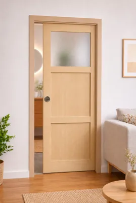 Immagine prodotto di Porta scorrevole Ayous a 2 ante, 1 vetro, H204 x L73 cm, incasso, kit finitura Gd Menuserie