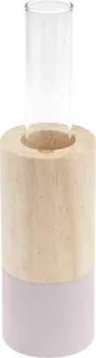 Produktbild von Holz Vase mit Reagenzglas, flieder,Ø 4cm, H 10cm