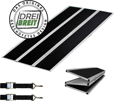 Produktbild von DREIBREIT by TRUTZHOLM Alu Auffahrrampe 175 cm 2-fach klappbar Tragkraft 1020 kg beschichtet Rampe