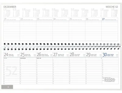 Produktbild von Wochenquerkalender 29,8x13,5cm 1 Woche/2 Seiten 2027