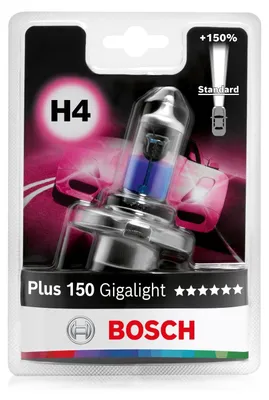 Produktbild von Bosch H4 Plus 150 Gigalight Halogen-Glühlampe für Auto-Scheinwerfer, 12 V 60/55