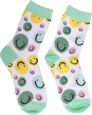 Produktbild von Fröhliche Socken mit einem Lächeln - Buntes Smiley-Gesicht - Größe 36-42