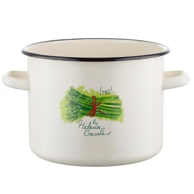 Produktbild von EMALIA POLSKA PLESZEW Emaille Topf / Kochtopf / Suppentopf für Spargel, 4,8 l