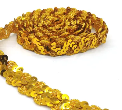 Paillettenband 15 mm breit, 12 Yards, Gold, für DIY Nähen Kostüme Handwerk