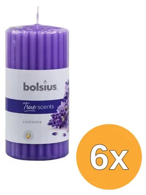 Productafbeelding van 6x Bolsius True Scents Stompkaars Geur 120/58 Lavendel (1 stuk)