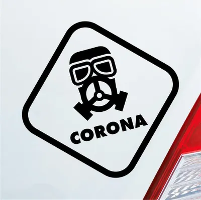 Produktbild von Auto Aufkleber Corona Maske Gasmaske  Hazard Krank Infiziert Husten 10x10 cm Schwarz Glanz Sticker Heckscheibenaufkleber