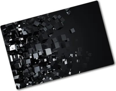 Produktbild von Tulup Glas Herdabdeckplatte - 80x52 cm - Glaskeramikkochfeld-Abdeckung Spritzschutz Glasabdeckplatte - Einteilig - Kunst: Modern & Klassisch - 3D-Abstraktion - Schwarz