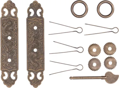Image de Poignée droite, poignée de porte en laiton, poignée de porte antique, poignée de penderie, accessoires d'armoire
