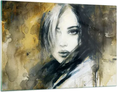Produktbild von Bilder auf glas - Frau Gesicht Lippen - 120x80cm - Glasbilder - Wandbilder - Kunstdruck - zum Aufhängen bereit - Wanddekoration aus Glas - Glas Bilder - Wandbild auf Glas - Einteilig - GAA120x80-4053