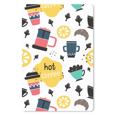 Produktbild von MuchoWow® Mauspad Mousepad Muster - Kaffee - Frühstück - Croissant 18x27 cm - Mousepads - Maus Mat - Pad - Mausunterlage