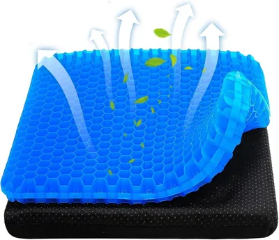 Produktbild von Gel Sitzkissen, Orthopädisches Sitzkissen, Doppelschicht Verdickung Sitzkissen, Lindert Druck und Schmerzen im Unteren Rückenbereich, für Büro,Zuhause