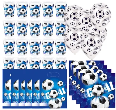 Produktbild von Fußball - Kindergeburtstags-Set (82-teilig) Becher Servietten Dekoration Geburtstag