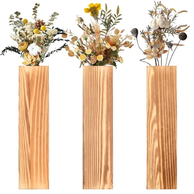 Holzwandvasen 3er-Set, 30 x 7,1 x 4 cm, für Trockenblumen