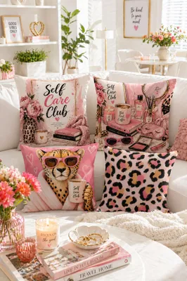 Produktbild von Evila Originals, Hochwertiges Kissenbezug-Set (4 Stück) 43x43 cm, 100% Polyester, waschbar