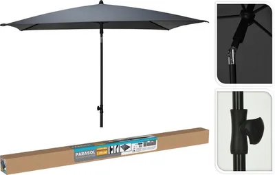 Image de Parasol Rectangulaire Gris Protection Solaire Compacte Et élégante - Basics