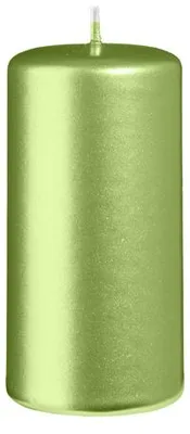 Produktbild von Stumpenkerzen Metallic Matt Grün 100 x Ø 50 mm, 12 Stück