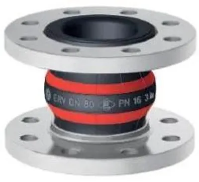 Image de Compensateur en caoutchouc ELAFLEX, ROTEX, DN100, PN16, EPDM, à bride, rouge, 1 pièce