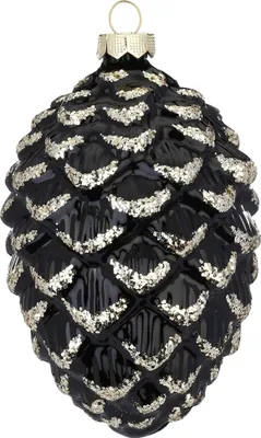 Produktbild von Christbaumschmuck Glas Zapfen 12cm Ebony Black