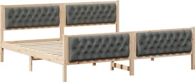 Productafbeelding van vidaXL Bedframe, donkergrijs, 200 x 200 cm, massief dennenhout