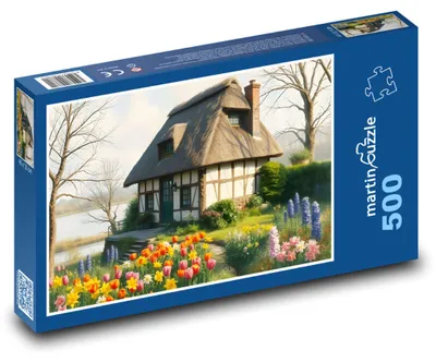 Obrázok produktu pre martinpuzzle – Puzzle 500 – Dom pri jazere so záhradou