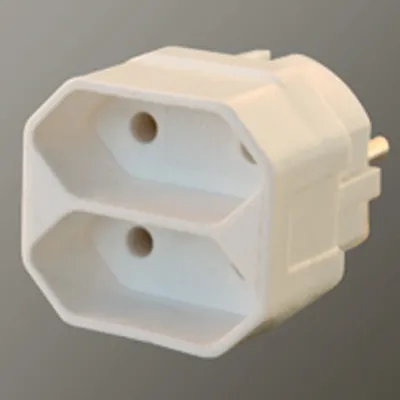 Produktbild von Euro Doppelstecker 2-fach Steckdose Adapter Verteiler Steckdosenadapter