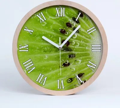 Produktbild von Holzuhr 20fi cm wanduhr - weiße Spitzen - Kiwi