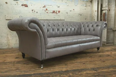 Obrázok produktu pre Chesterfield – pohovka, dizajn, obývačka, pohovky, sedačky, trojsedák, sivá farba