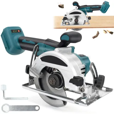 Produktbild von Akku-Handkreissäge 110 mm Bürstenlose Kreissägen 7000 U/min mit hne Akku, 21V 110mm mit Brushless-Motor 2kg für Holz, Weichmetall, Plastik, PVC