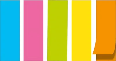 Produktbild von STY Haftnotizen farbig - 50 mm x12 mm - 5 x 100 Blatt