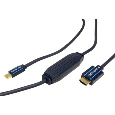 Obrázek produktu pro CLICKTRONIC HQ OFC DisplayPort - HDMI kabel, miniDP(M) -> HDMI A(M), 3m (11.90.1283)