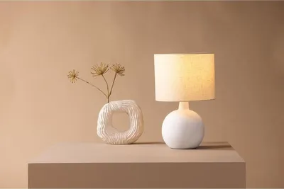Produktbild von Tischlampe TORCELLO Nachttischlampe 51cm hoch - Dekoration beige
