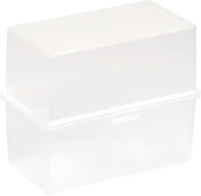 Image de Boîte à fiches A7 horizontal Linicolor transparent.