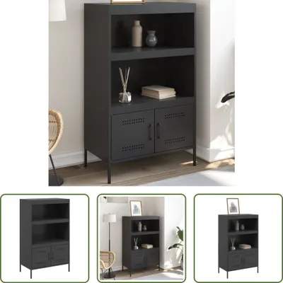 Produktbild von The Living Store Highboard Schwarz 68x39x113 cm Stahl