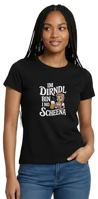Produktbild von Spreadshirt Im Dirndl Bin Ich Noch Schöner | Dirndl Ersatz Frauen T-Shirt, M, Schwarz