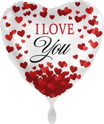 Produktbild von 18"/Ø43cm Herz Folienballon  "I Love You"
