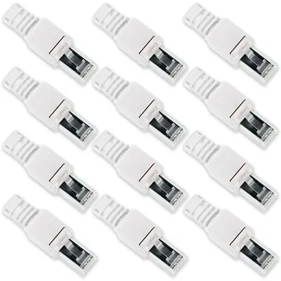 Produktbild von 12x CAT 6A RJ45 Netzwerk Stecker Netzwerkstecker CAT 7 6 5 LAN Kabel werkzeuglos