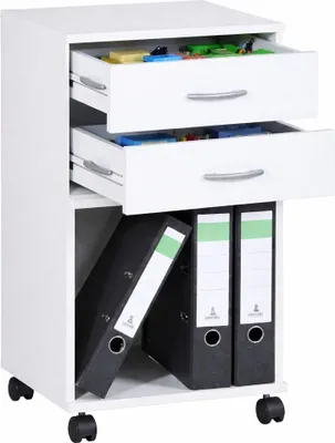 Produktbild von Rollcontainer mit Schubladen Schubcontainer weiß Büroschrank #1927