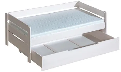 Produktbild von Bett mit Bettkasten Doppelbett 2 x Betten Kinderbett Jugendbett Stauraumbett NEU