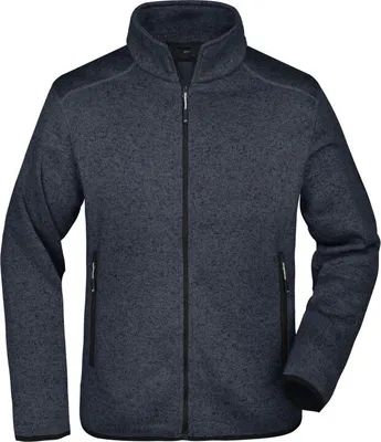 Produktbild von Modische Strickfleece Jacke mit Stehkragen dark-grey-melange/silver, Gr. XXL