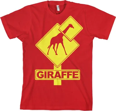 Imagen del producto de Camiseta con estampado de jirafa, talla XL, color rojo