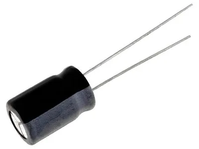 Produktbild von Elektrolytkondensator, 470µF, 25V, 105°C, ±1%, radial, THT