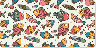 Produktbild von MuchoWow® Schreibtischunterlage Muster - Meer - Fische - Meerestiere 80x40 cm - XXL Mauspad - Gaming Mauspad