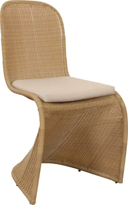 Produktbild von KRINES HOME Schwingstuhl Esszimmer-Stuhl aus PE-Rattan Sahara Esszimmerstuhl Korb mit Polster Esszimmer Stühle Schwinger