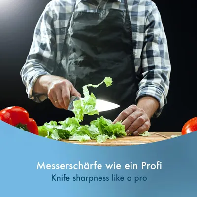 Produktbild von Diamant-Schleifstein-Set mit edler Holzbasis - Messer schleifen - e Winkelführung