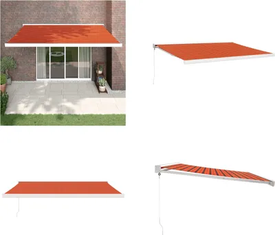 Zdjęcie produktu dla vidaXL Markiza zwijana pomarańczowo-brązowa 4,5x3 m tkanina i aluminium - Markiza - Markizy - Markiza zwijana - Markiza zwijana