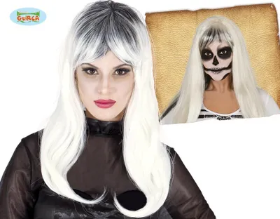 Produktbild von Zombie Haarpracht Halloween Party Kostüm Unheimlich Weiß Weich Stimmungsvoll Vampir Schädelgruseln Schaurig Geisterhafte Erscheinung Schnittig Totengewand Haarpracht, Farbe: Weiß