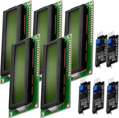 Produktbild von AZ-Delivery Displays HD44780 1602 LCD Modul Display Bundle mit I2C Schnittstelle 2x16 Zeichen (mit grünem Hintergrund) kompatibel mit Arduino und Raspberry Pi, 5x Set