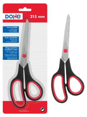 Produktbild von Schere aus Kunststoff und Gummi, 21 cm, Schwarz/Rot