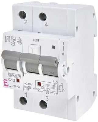 Produktbild von ETI Brandschutzschalter KZS-AFDD C13 2-polig REG